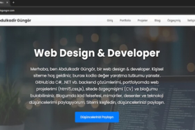 Abdulkadir Güngör: Bir Web Design & Developer Olarak Dijital Varlığın Anahtarı - Kişisel Web Sitesi