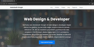 Abdulkadir Güngör: Bir Web Design & Developer Olarak Dijital Varlığın Anahtarı - Kişisel Web Sitesi